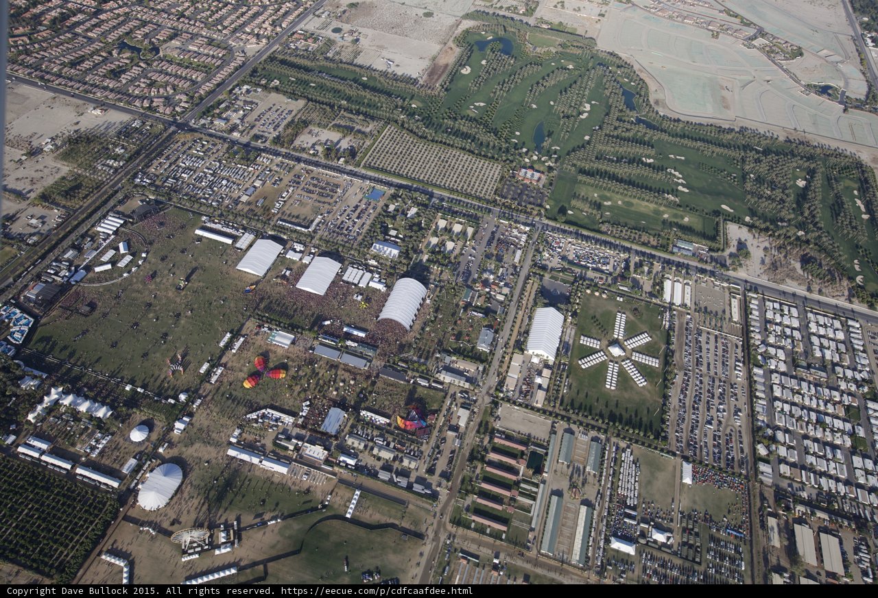 Golf Course and Cityscape from Above