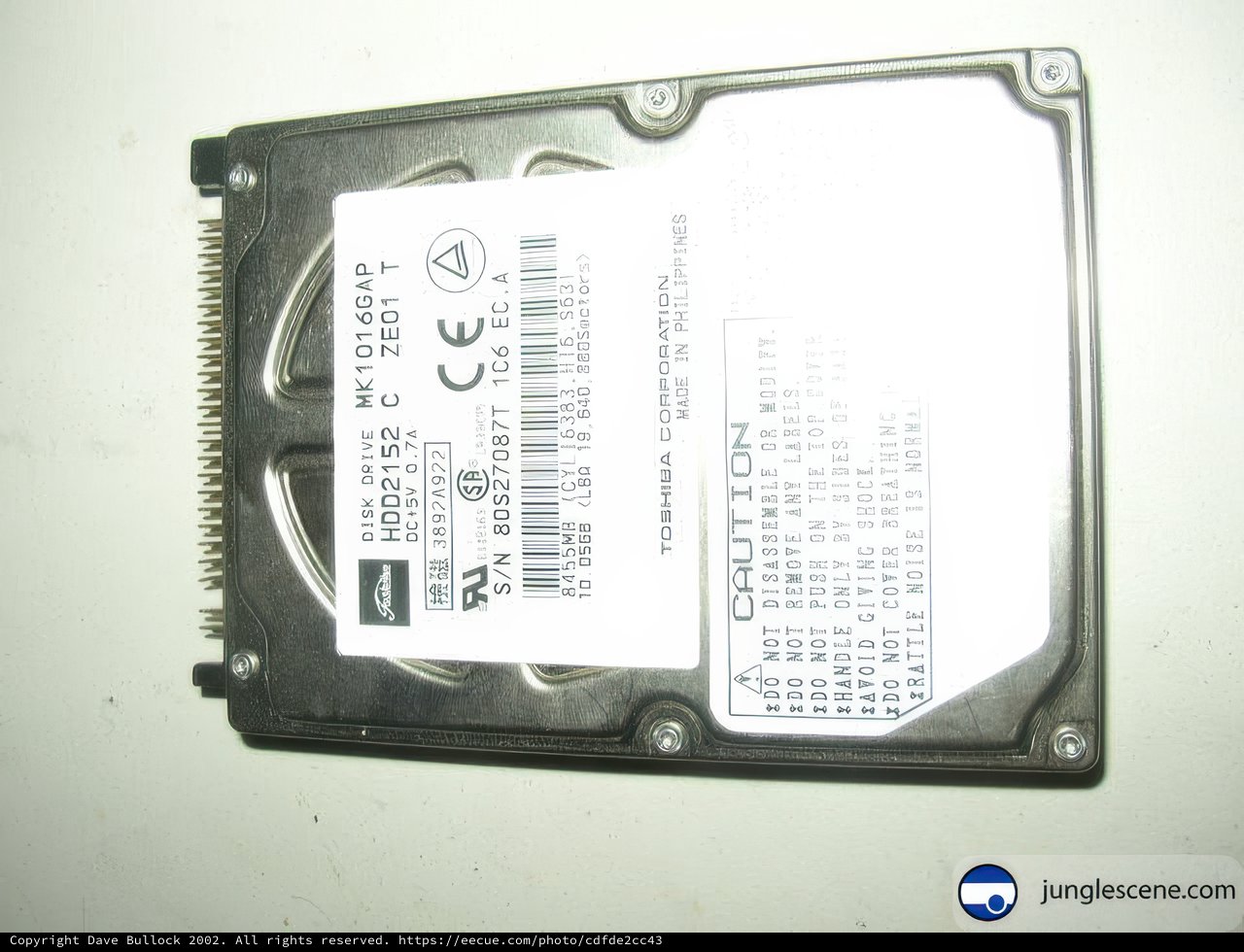Barcode Labeled Hard Drive