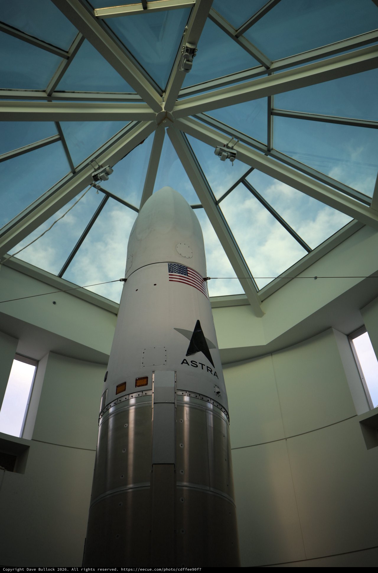 Astra Rocket Display Under Glass Skylight Structure