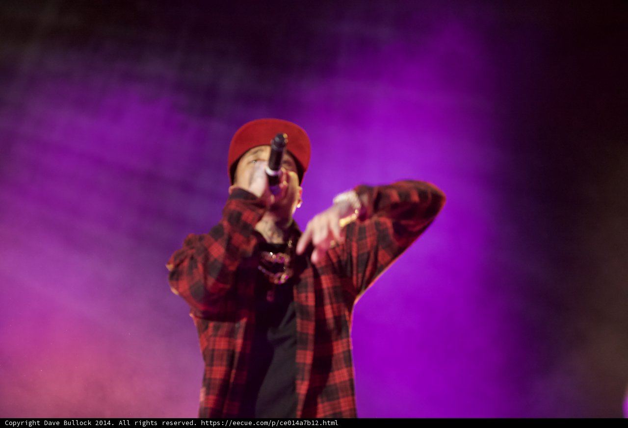 Man on Red Hat Lights up the Stage