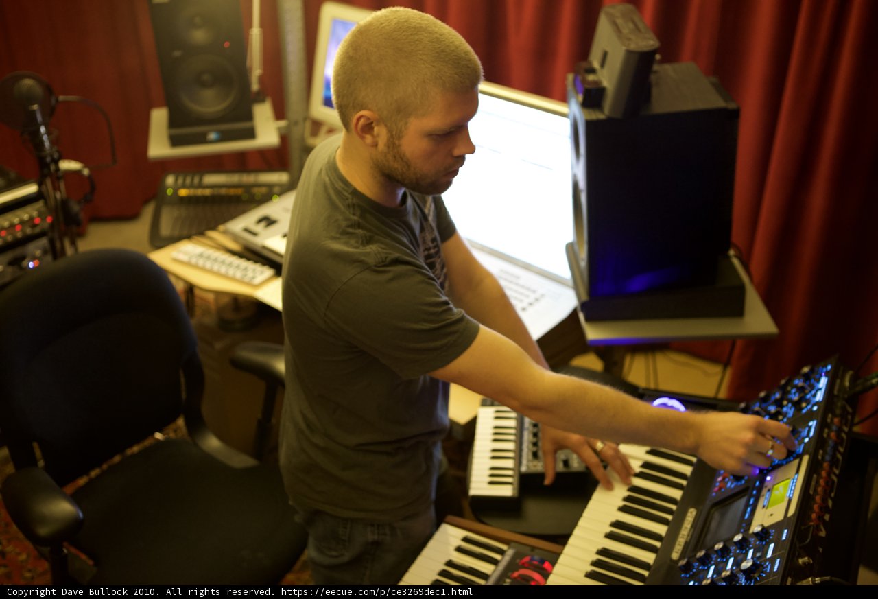 Morgan Page Recording Music with Electronic Keyboard