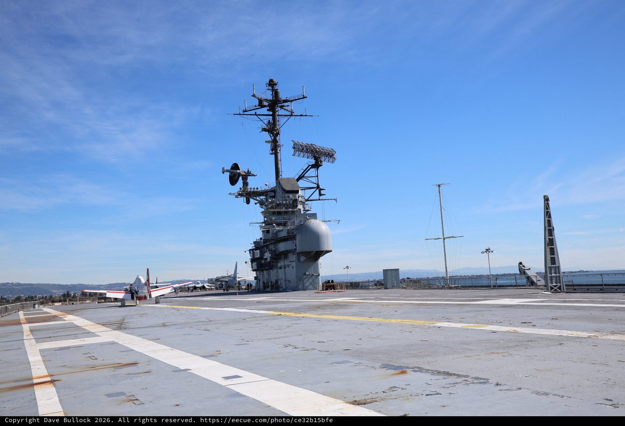 Flight Deck of Historic USS Hornet Aircraft Carrier