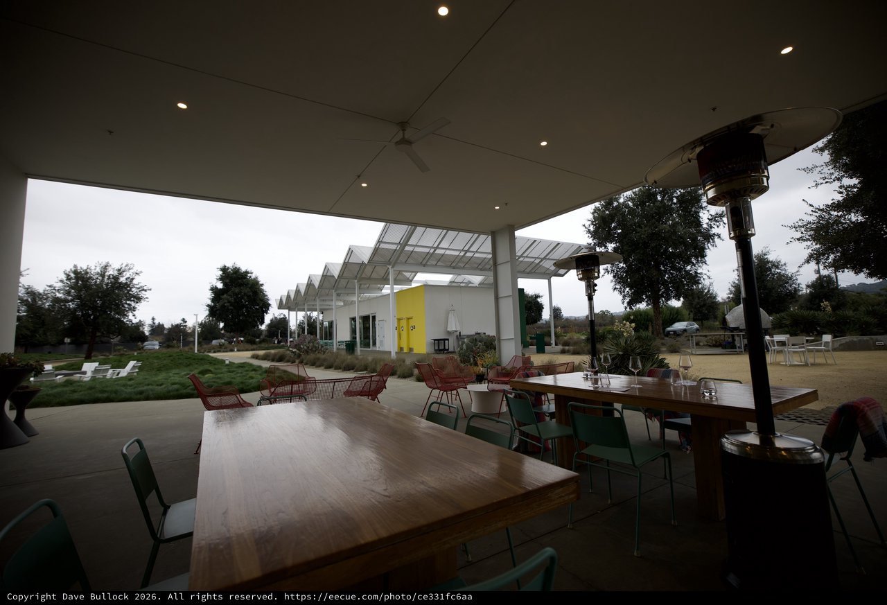 Modern Outdoor Dining Pavilion at Dusk