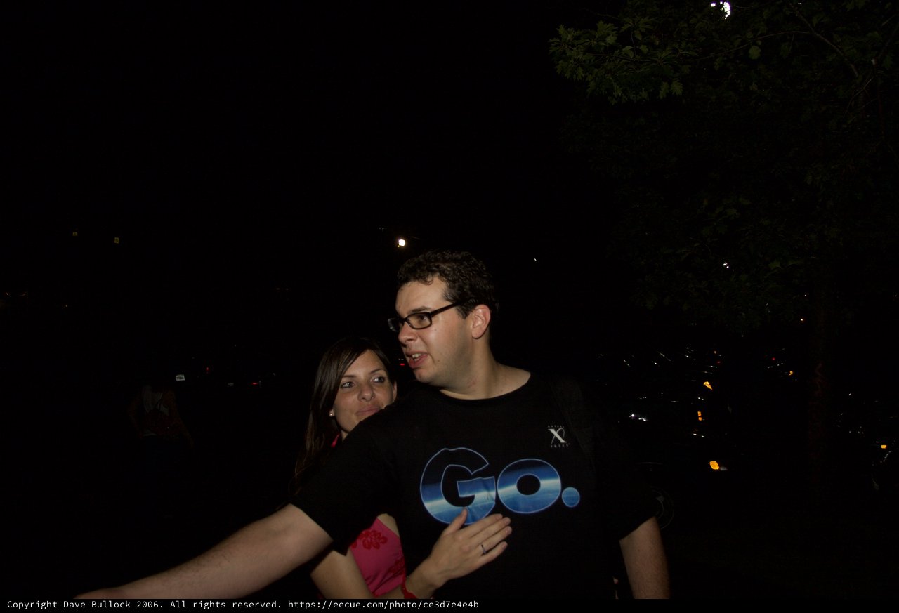 Couple Embracing Outdoors on a Summer Night