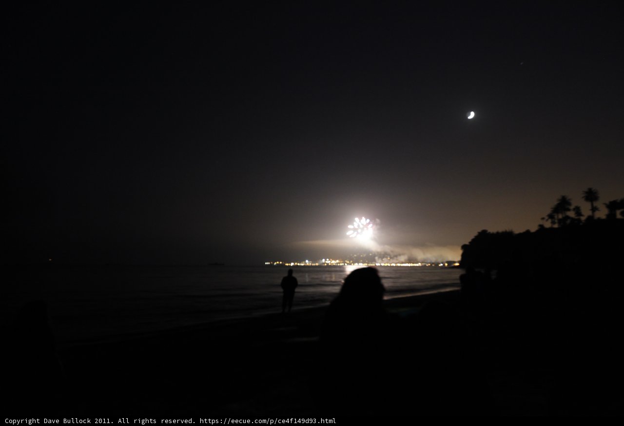 Moonlit Beach Silhouettes