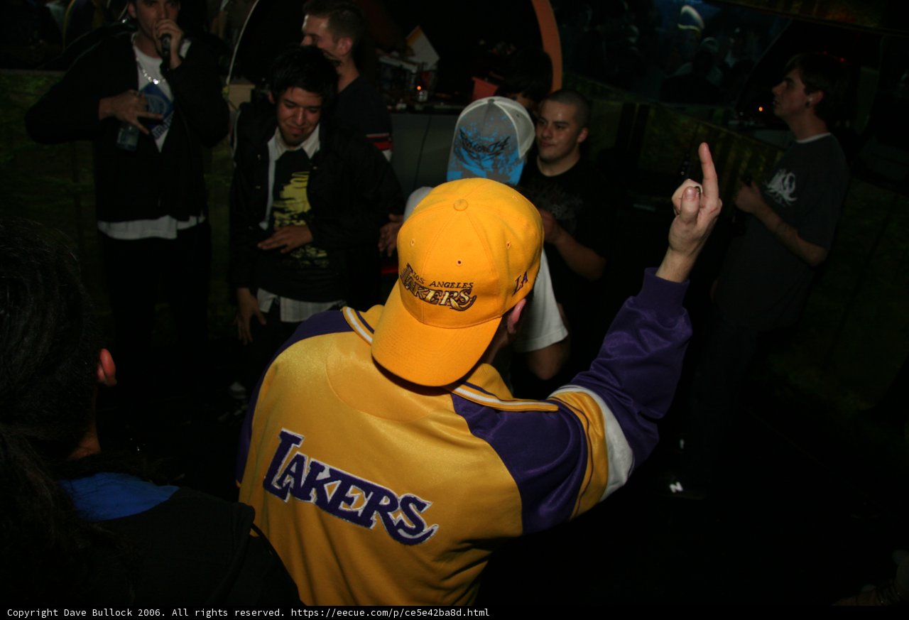 Lakers Fan in Headgear