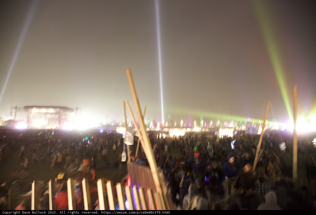 Shining Lights Over Coachella Crowd