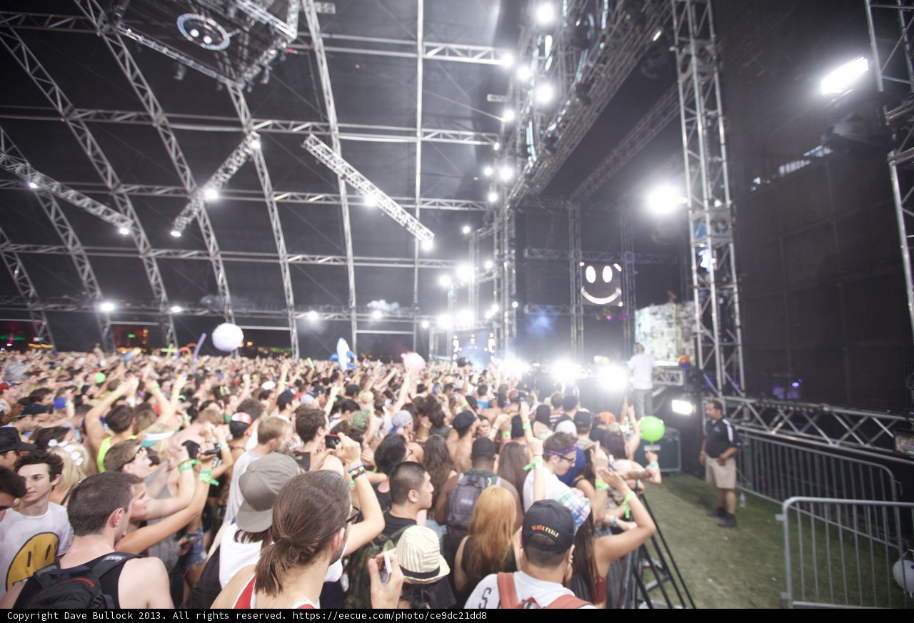 Coachella Crowd with Hands Up