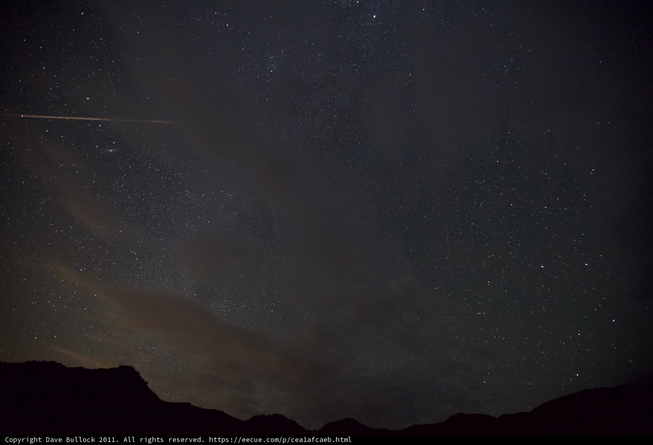 Shooting Star Over the Mountains