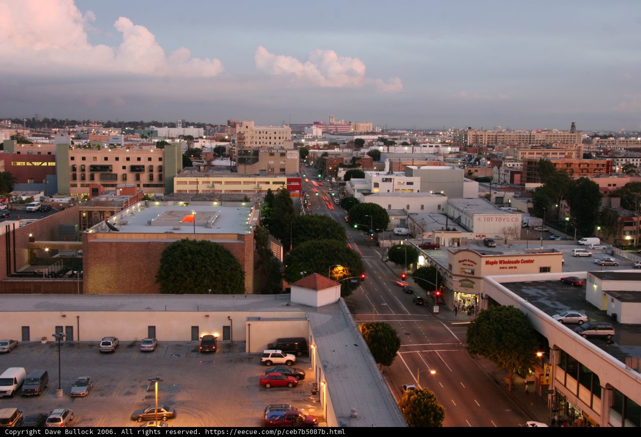Dusk Descends on the City Street