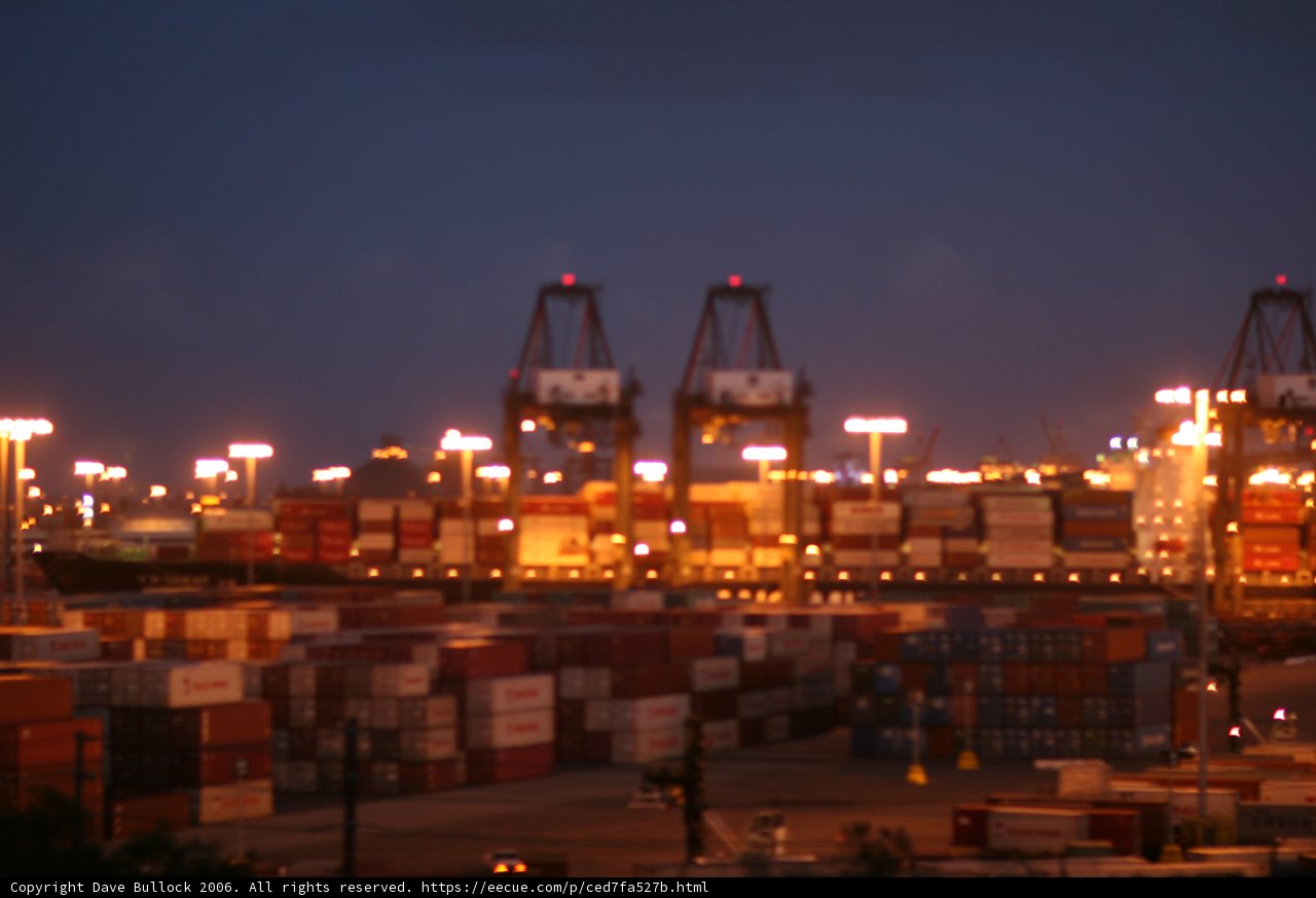 A Busy Port at Night