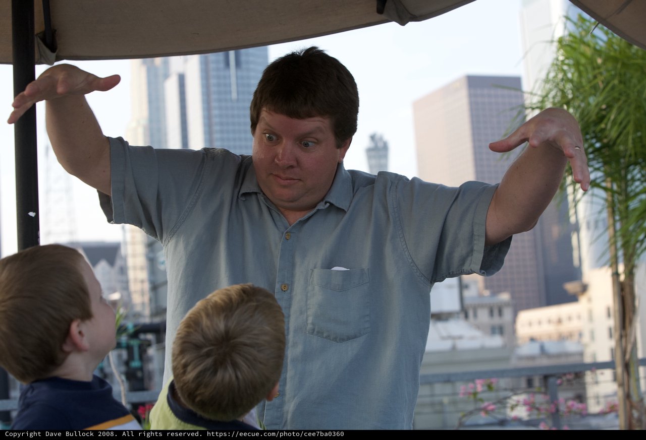 Dad Tells Animated Story to Captivated Kids