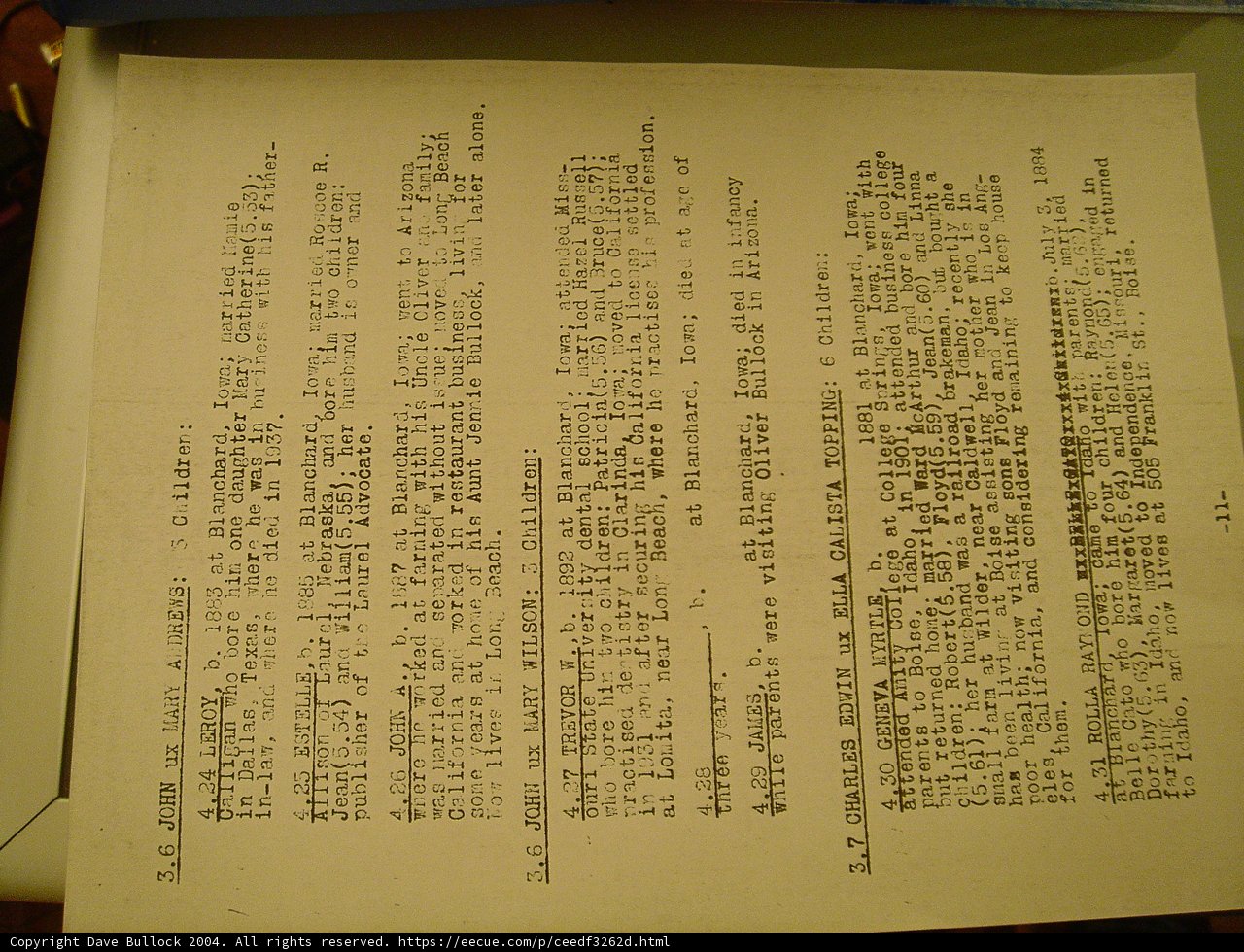 Document with Printed Text