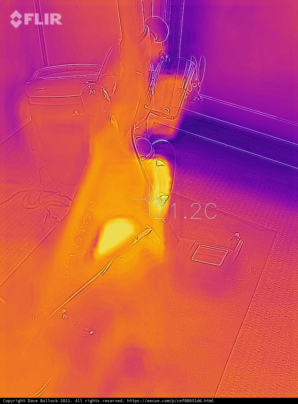 Person Using Laptop in Thermal Vision