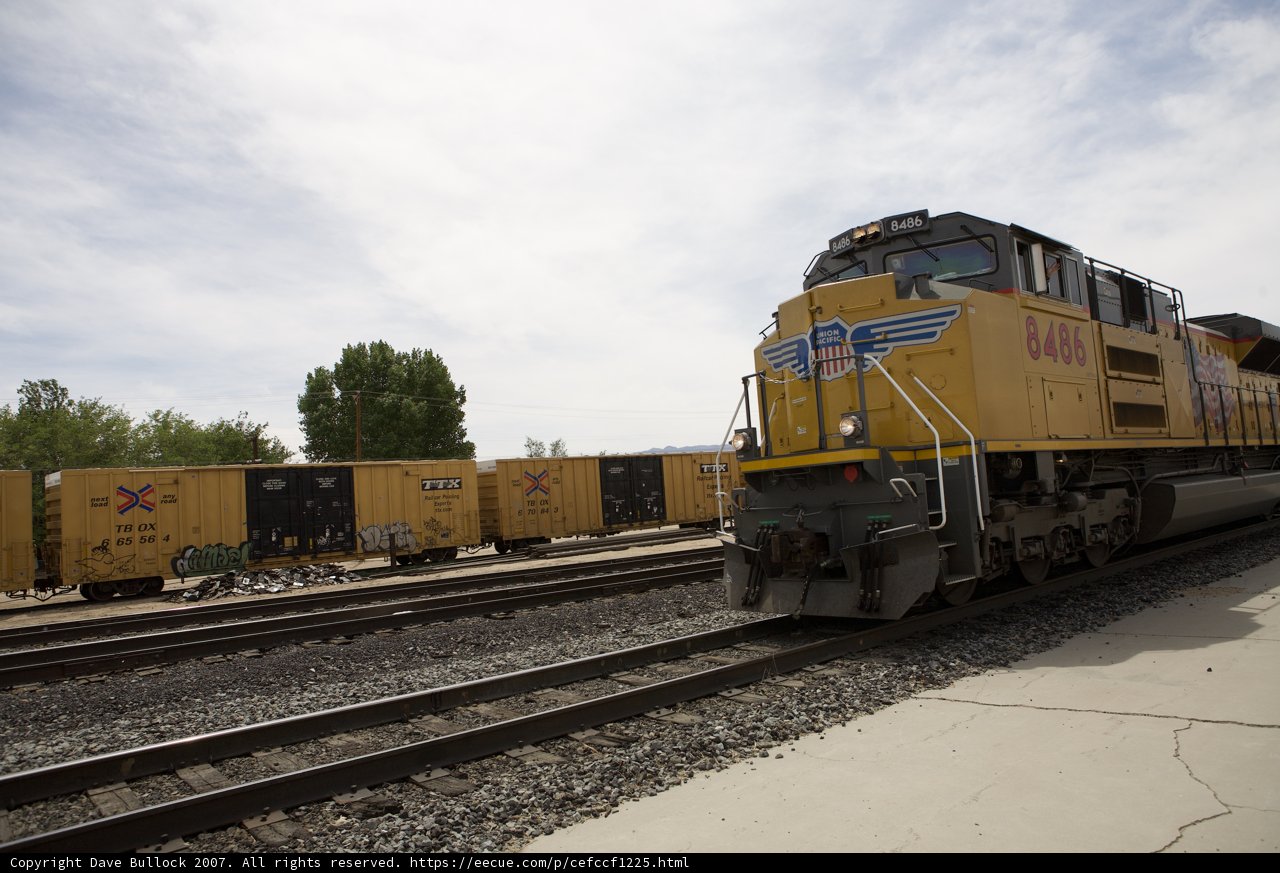Two trains on the railway