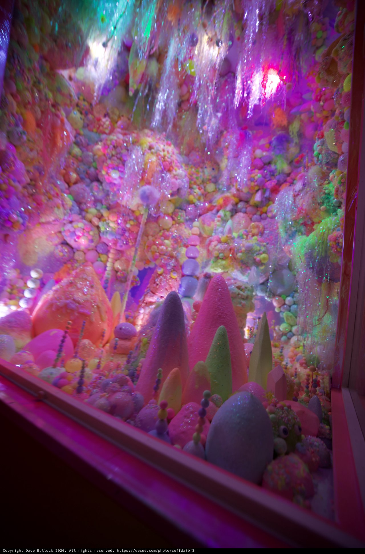 Psychedelic Candy Installation in Vibrant Display Case