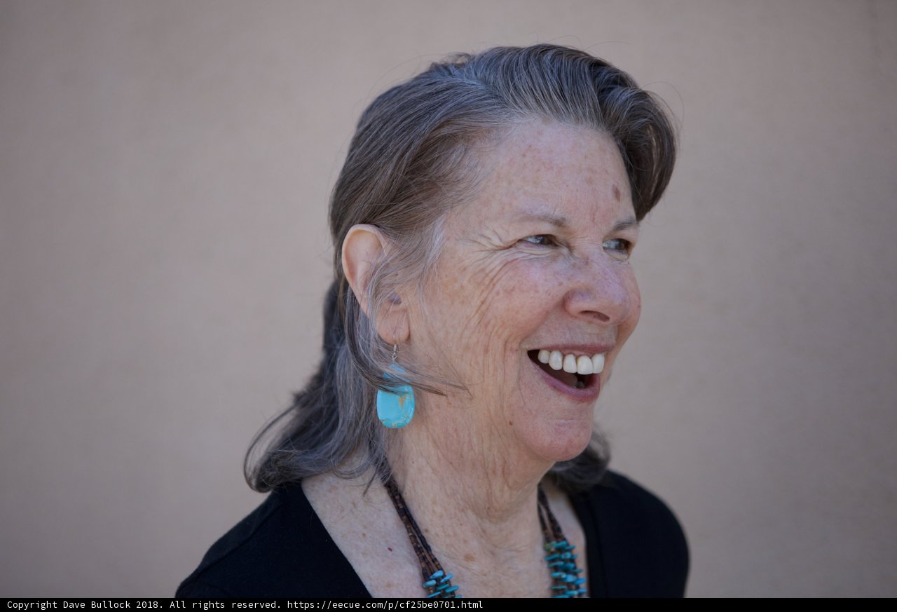 Blue Earrings and Gray Hair
