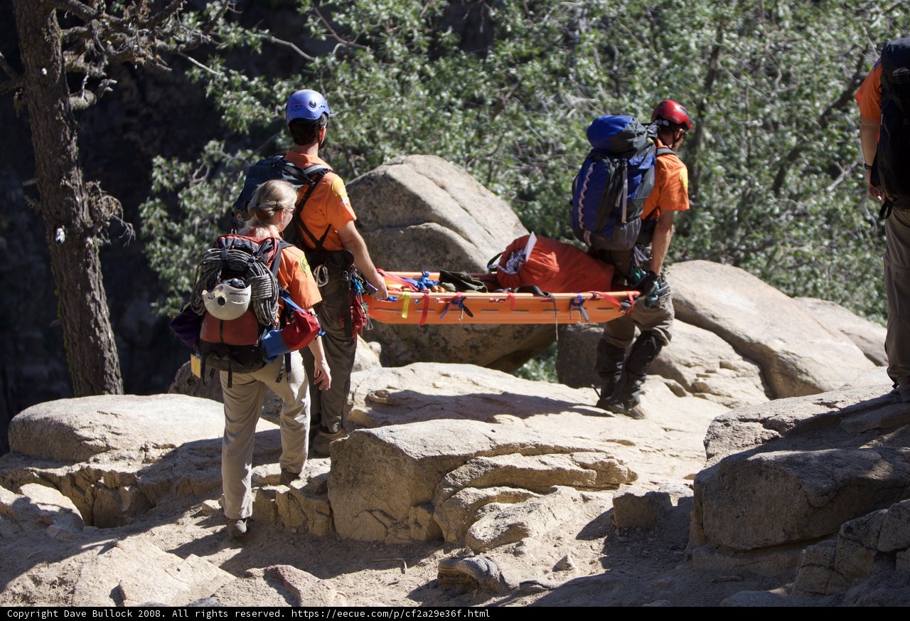 Carrying the Injured on Highline Trail