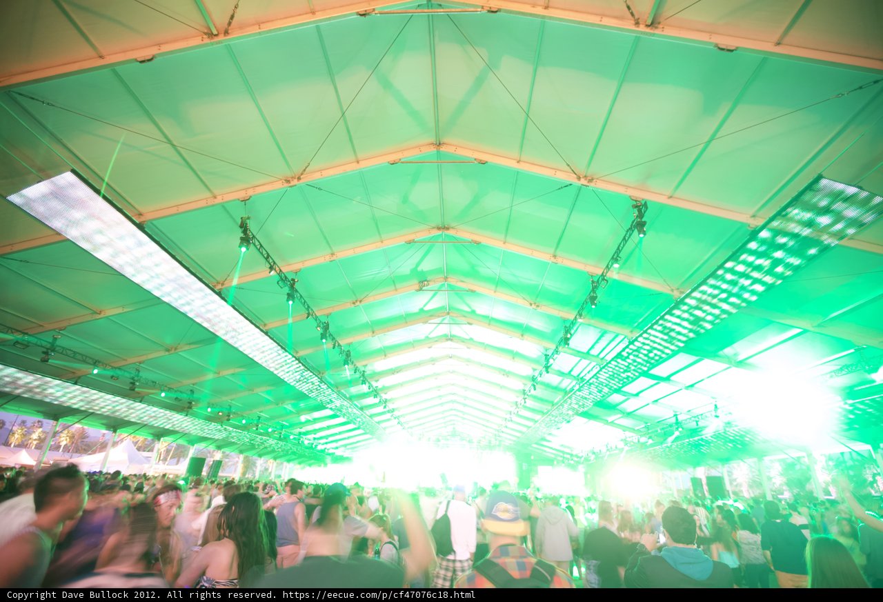 Green-Lit Crowd