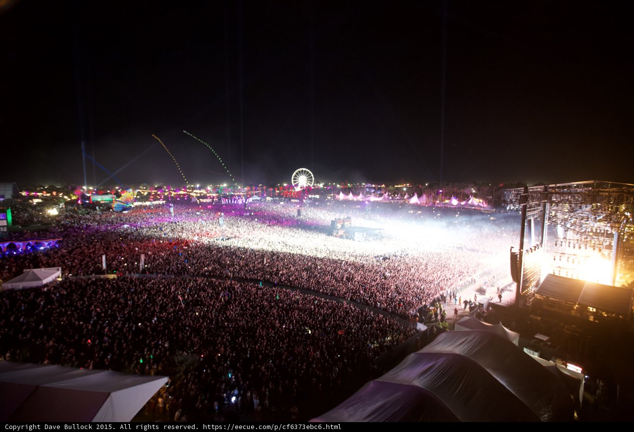 Night Sky Fireworks at Coachella