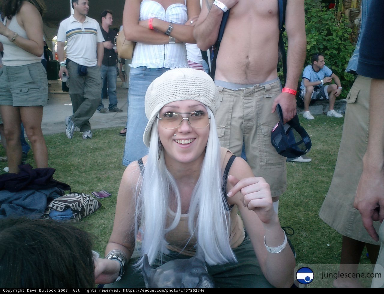 Beautiful White-Haired Lady in Coachella