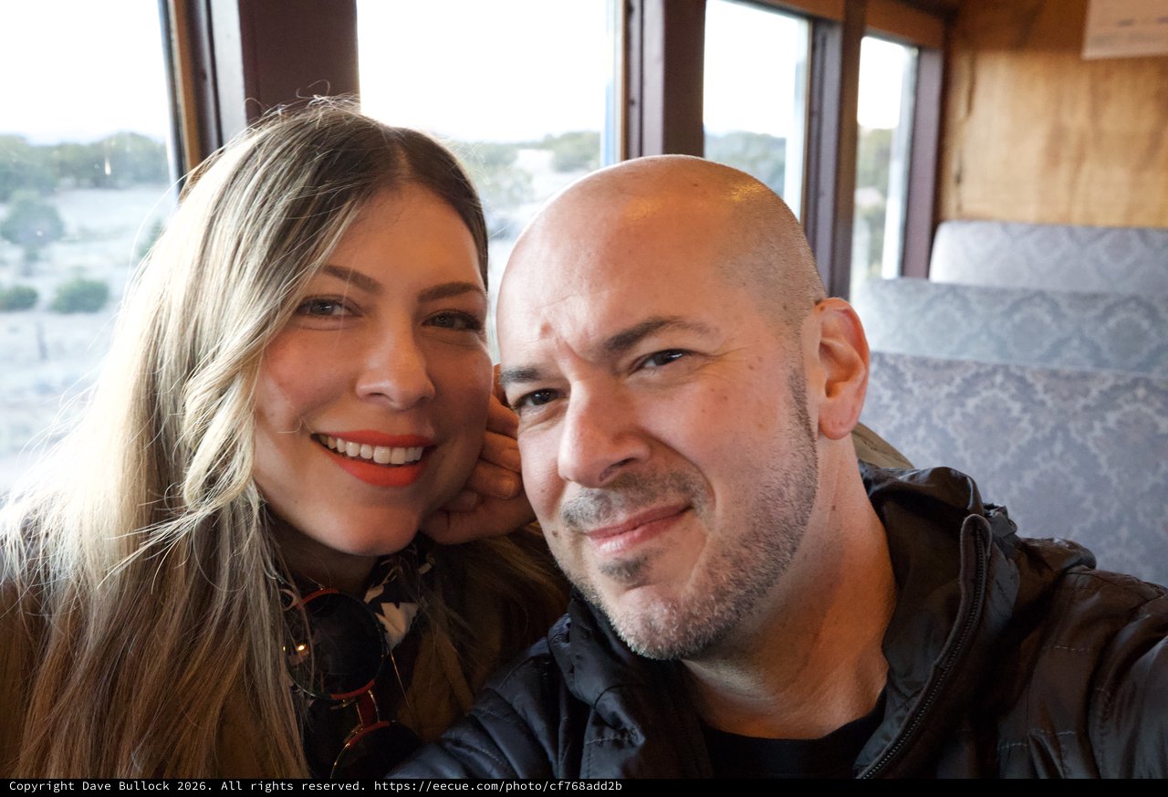 Couple's Selfie on Scenic Train Journey