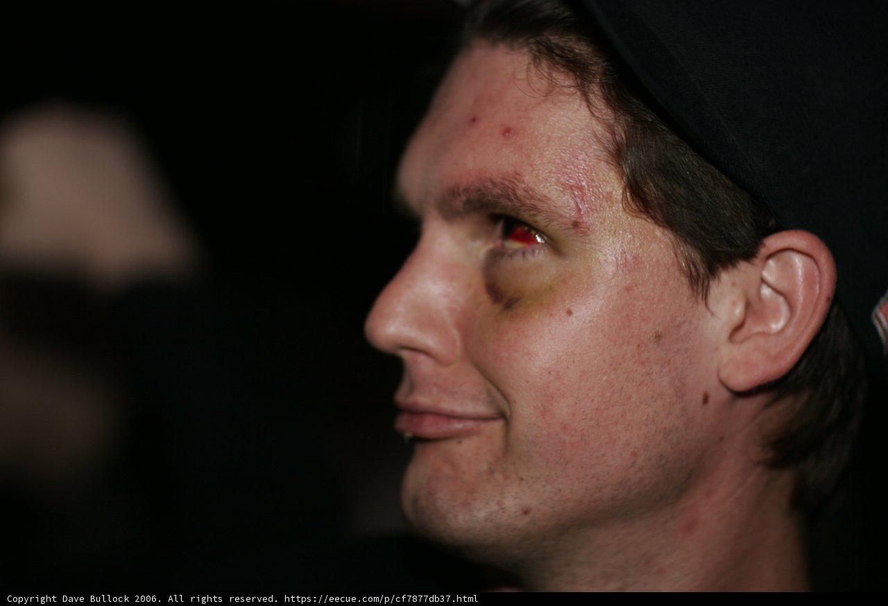 Mysterious Man with Red Eyes