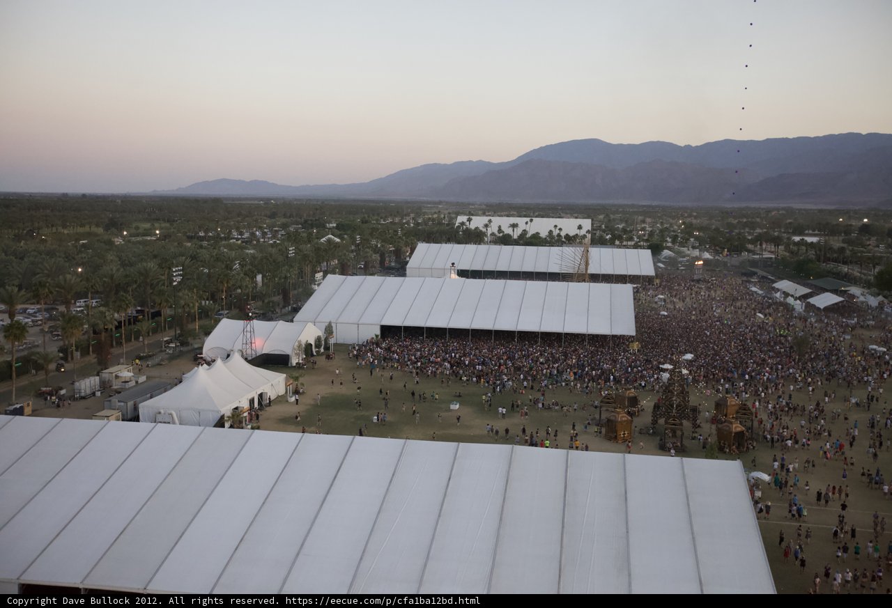 Aerial View of Coachella Music Crowds