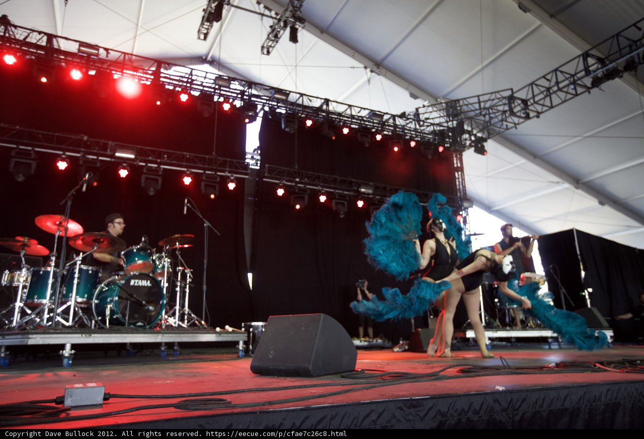Blue Feathers on Stage
