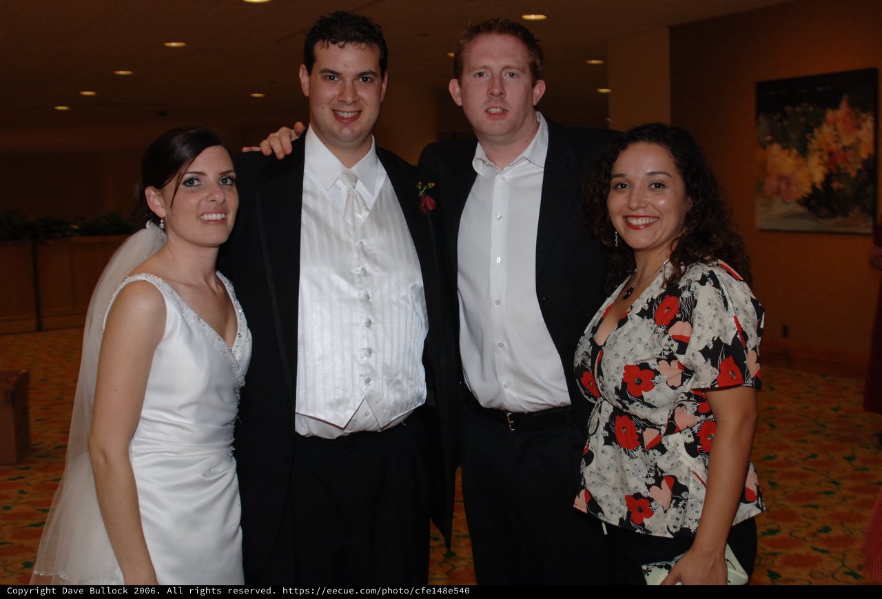 Wedding Celebration with Bride, Groom, and Guests