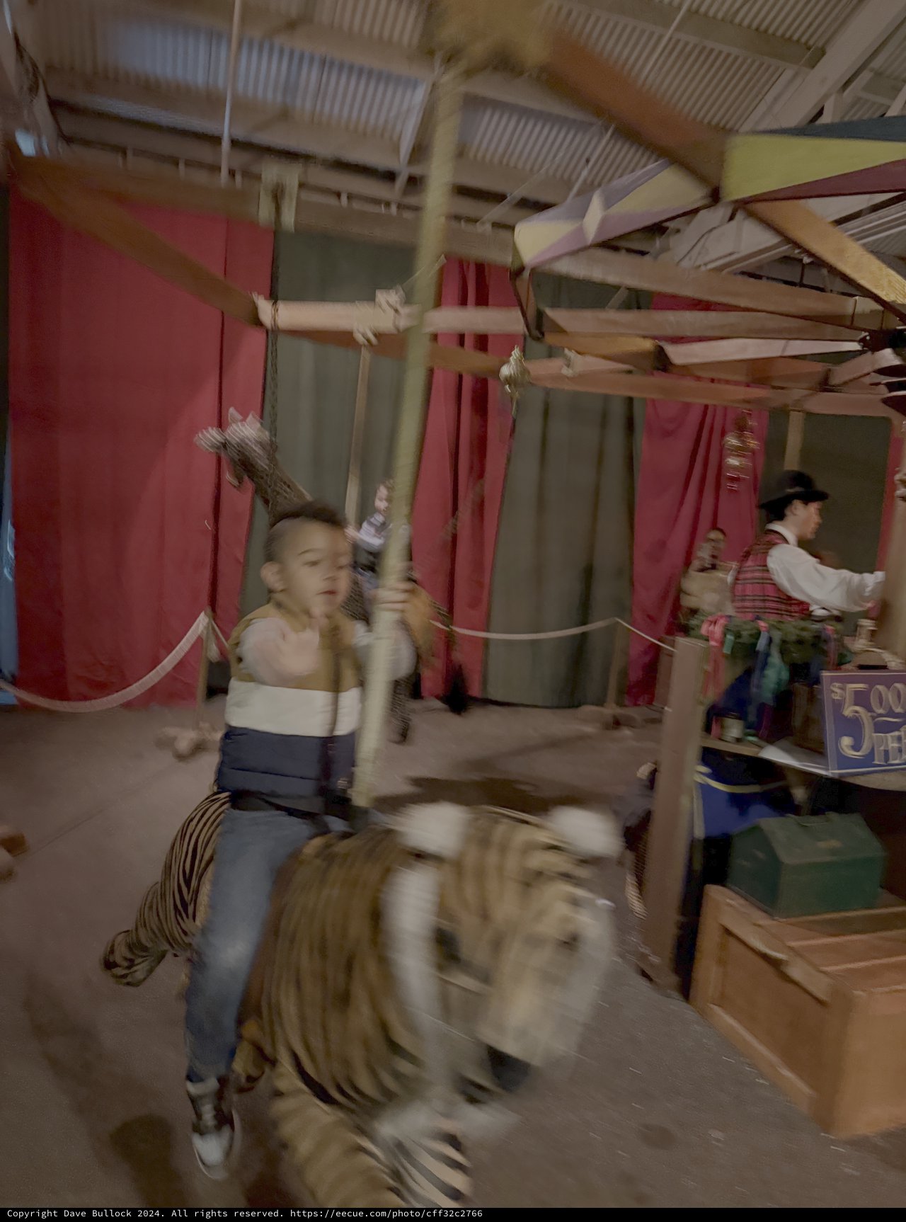 Blonde Girl Swinging on Ship Rope Adventure