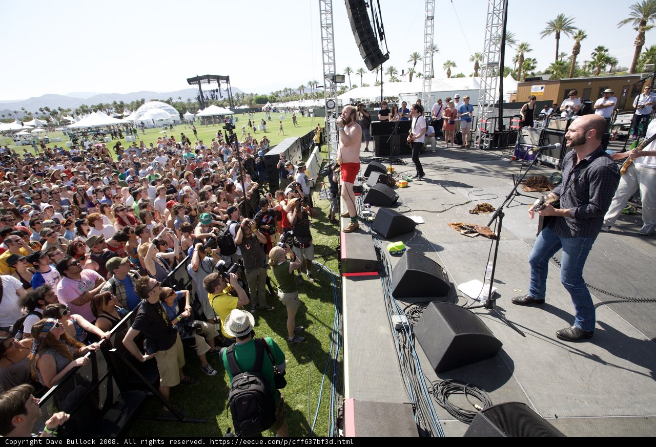 Tim Harrington's High-Energy Performance at Coachella 2008