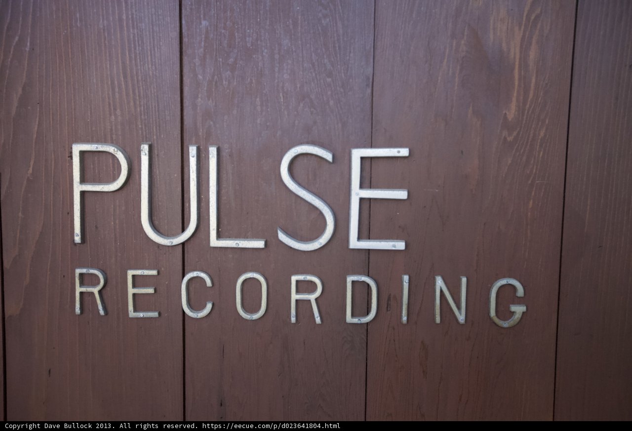 Pulse Recording Logo on Stained Wood Plaque