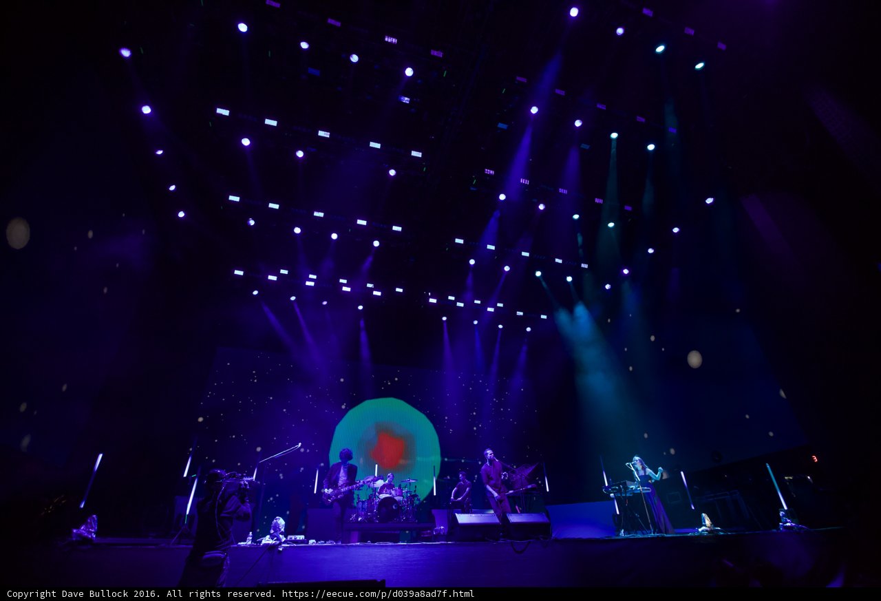 Rocking the Stage with Purple Lights