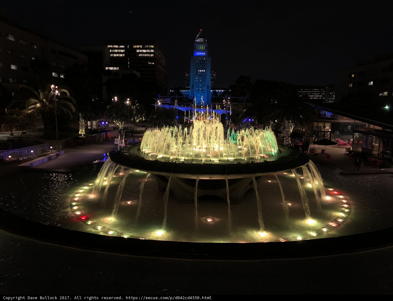 Illuminated Fountain in the Heart of the City