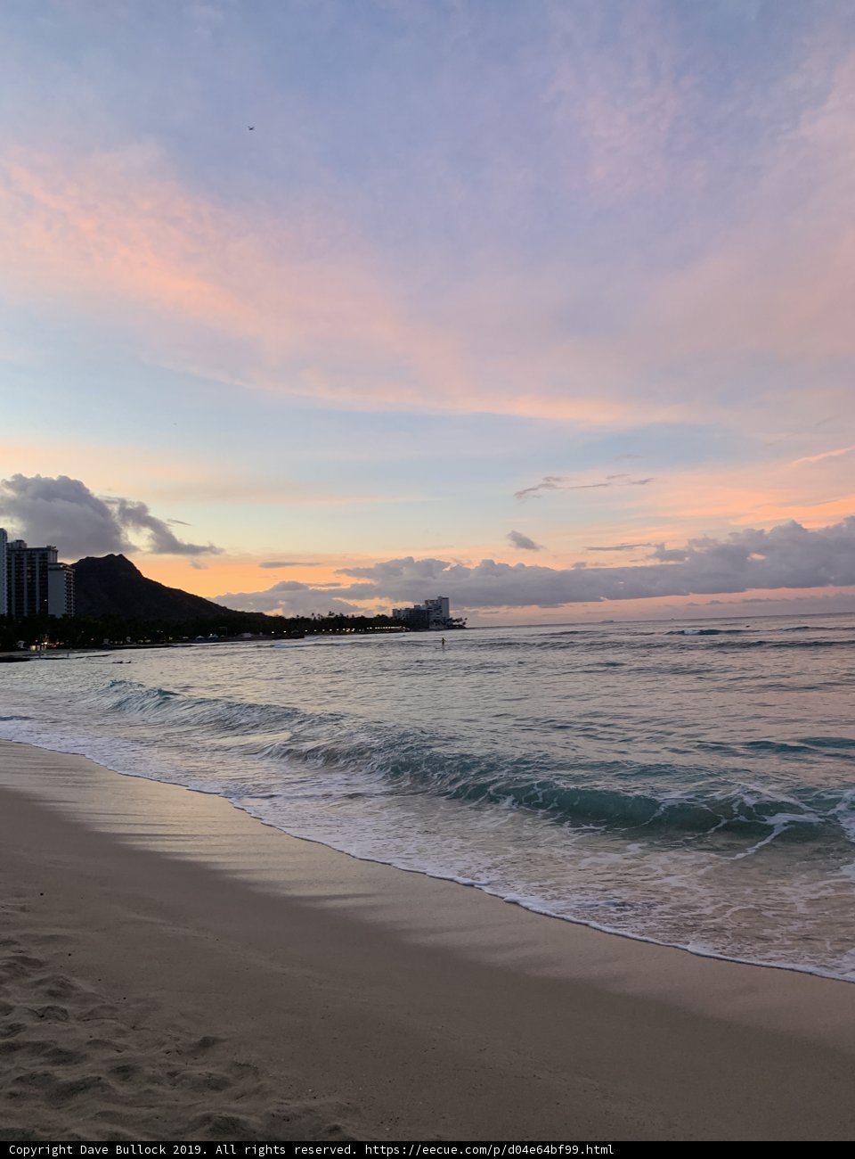 Sunset over Honolulu Beach