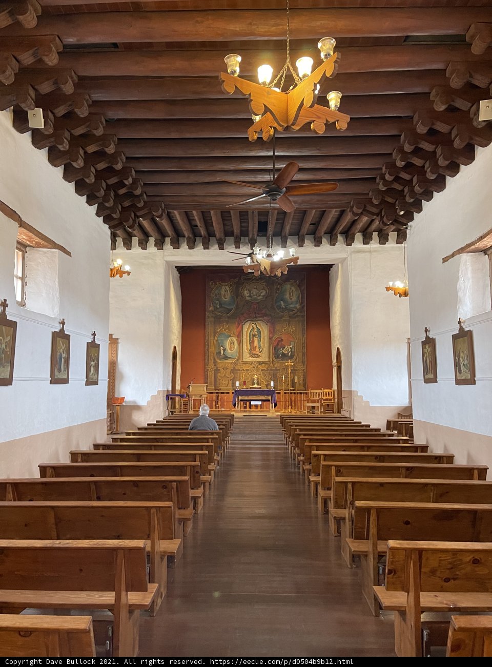 Interior of Mission Church in Santa Fe, New Mexico