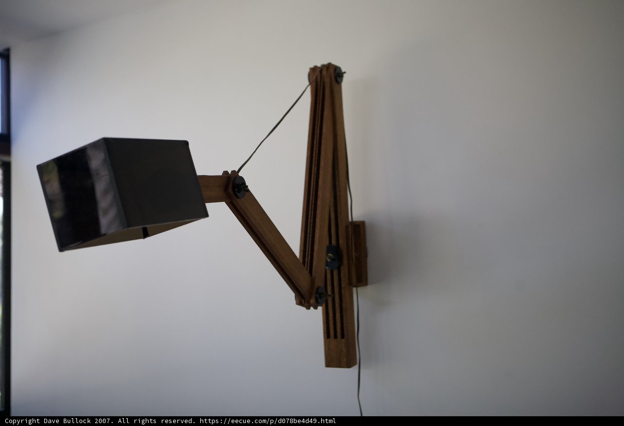 Wooden Arm Lamp on Screen