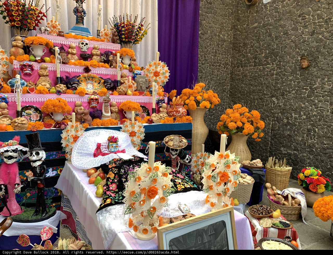 Stunning flower arrangements at a Mexican church