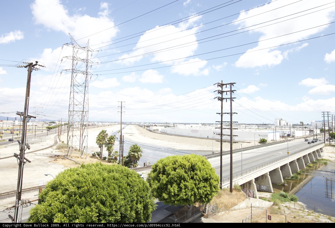 View of the River and Power Lines