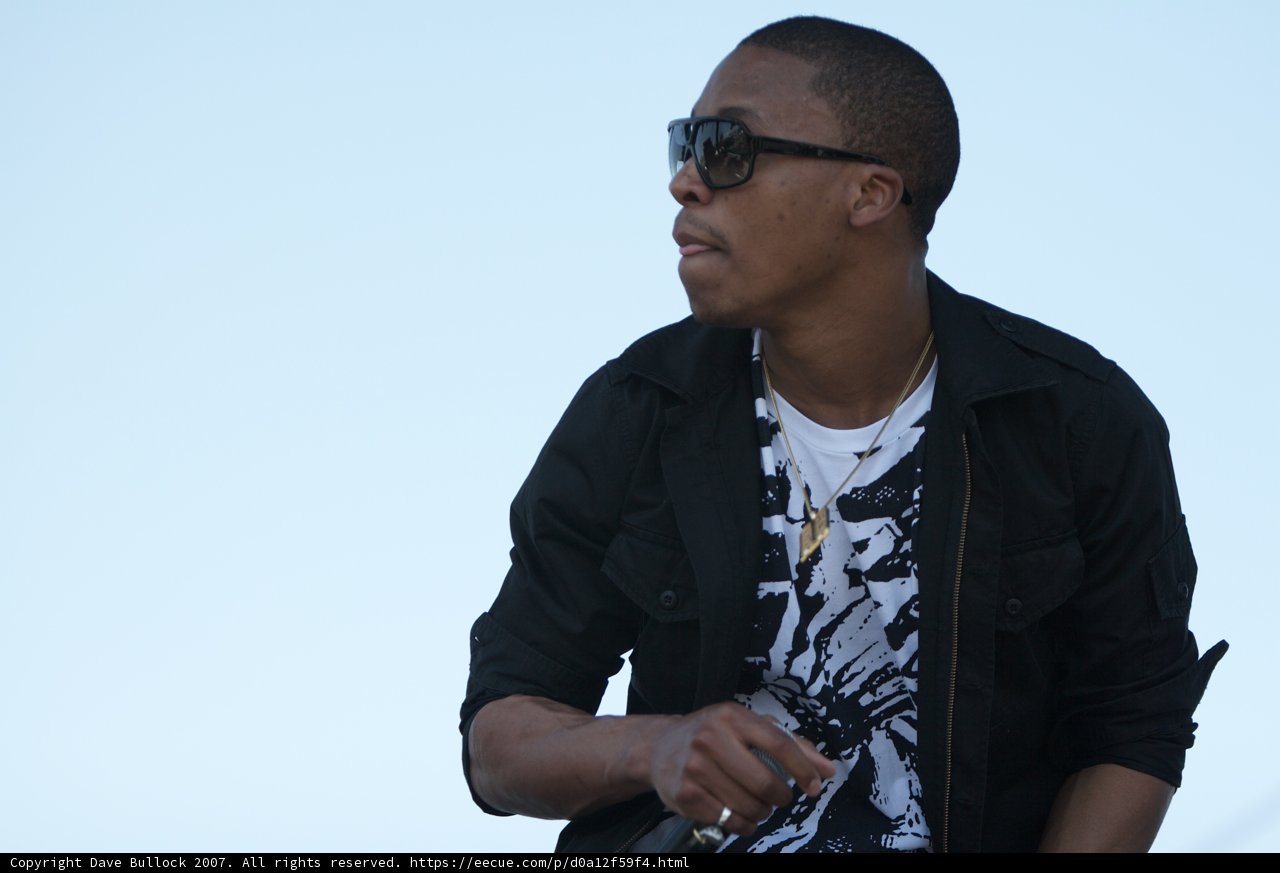 Lupe Fiasco strikes a pose at Coachella