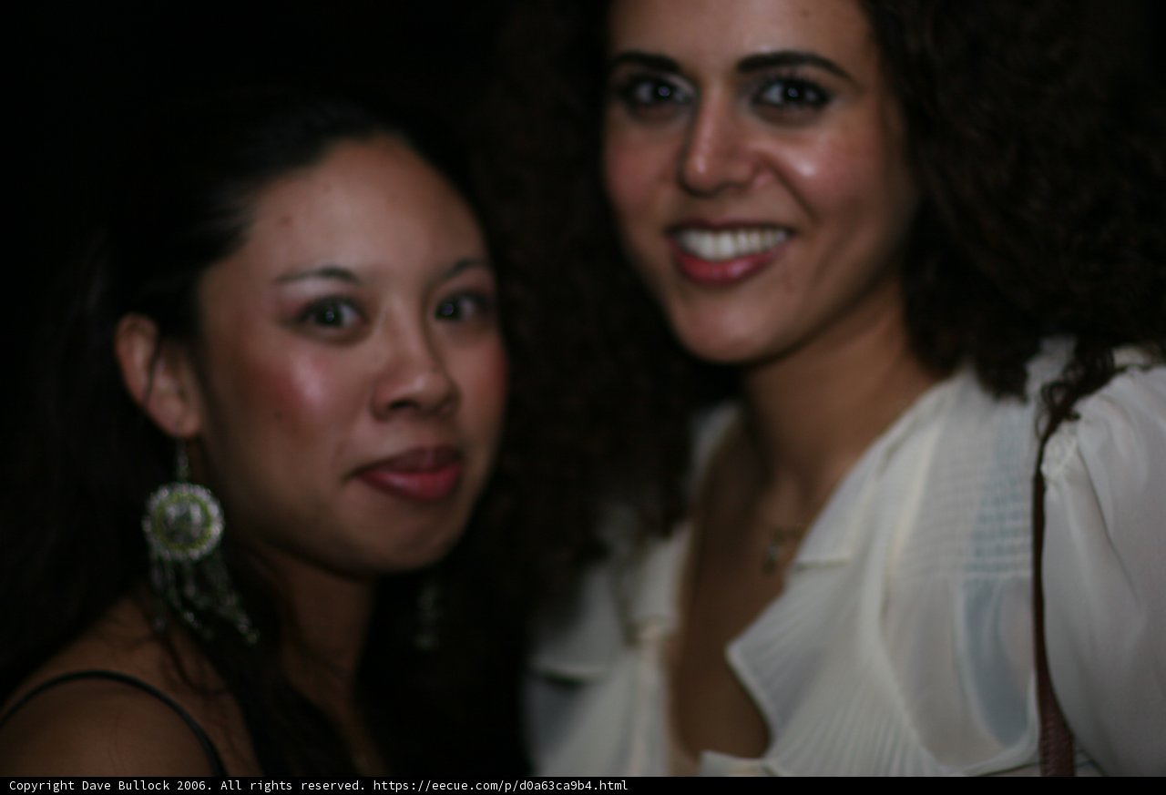 Two Women Flashing Bright Smiles at a Wedding