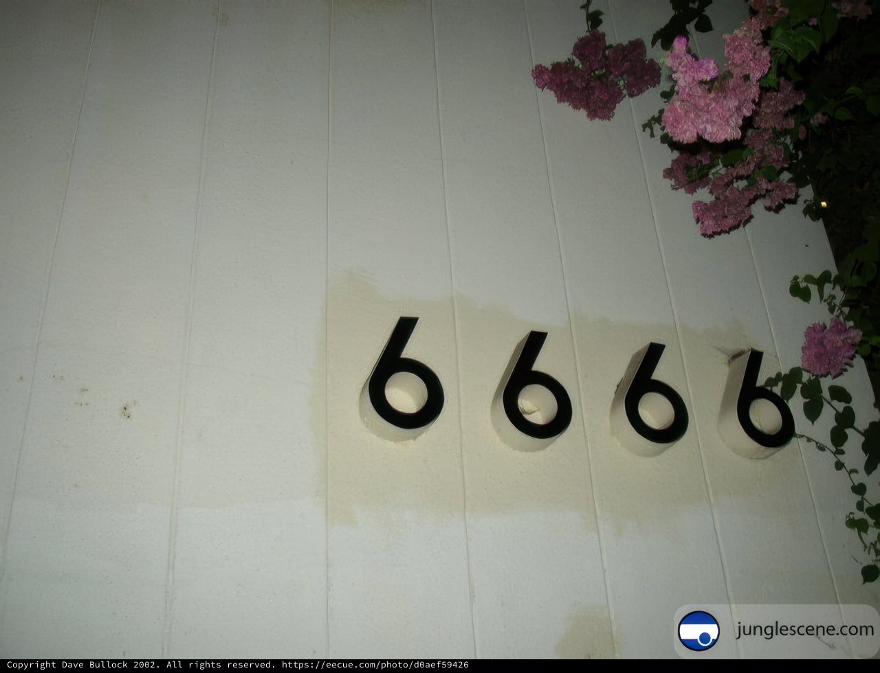 Black numbers on white wall