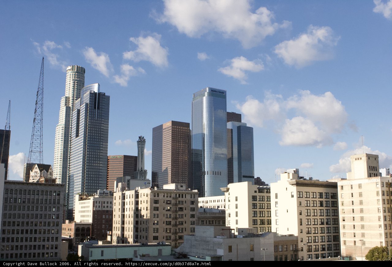 City skyline on a rooftop view