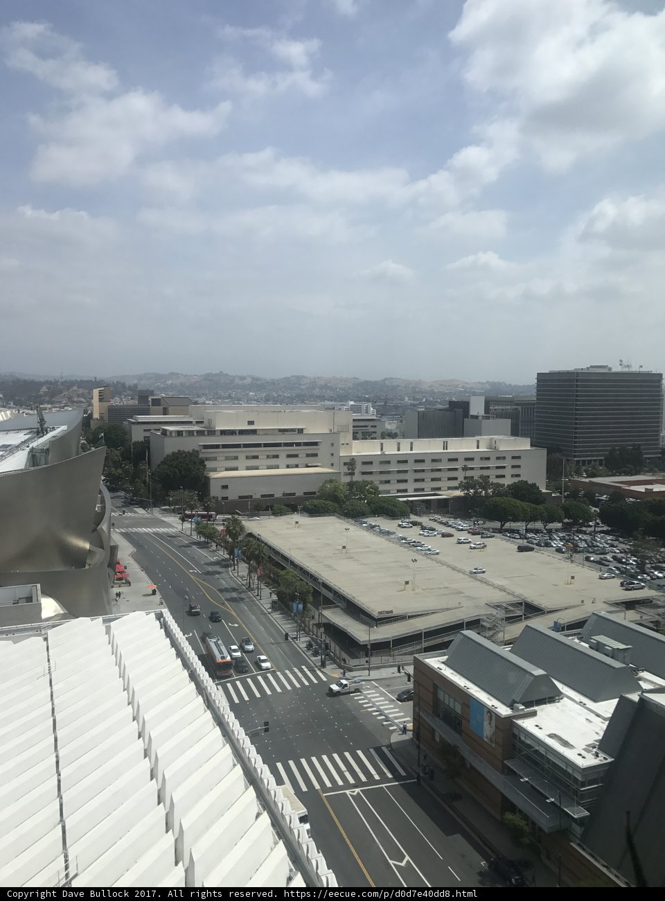 Cityscape of Los Angeles from The Broad Building Rooftop