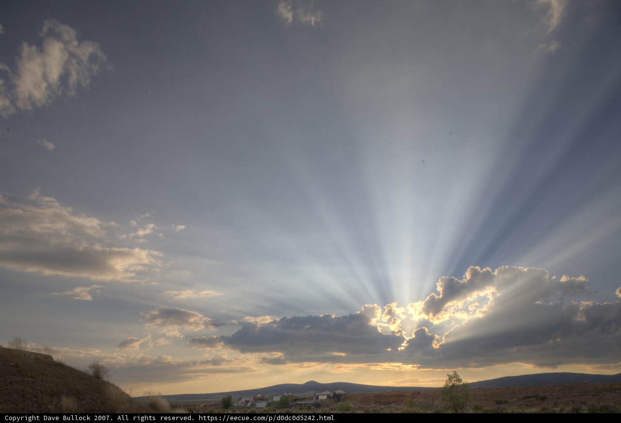 Sunbeam Breaks Through Cloudy Skies