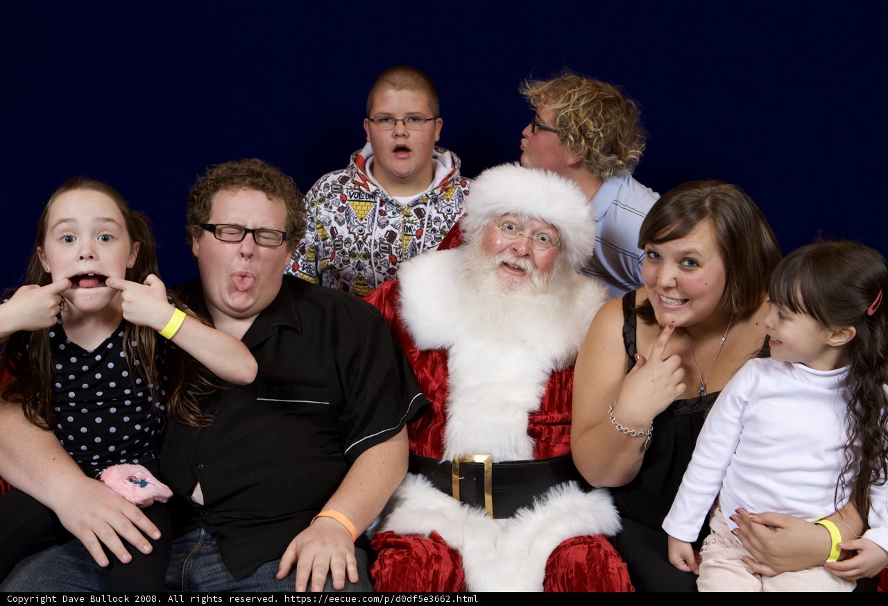 A Festive Family with Santa Claus