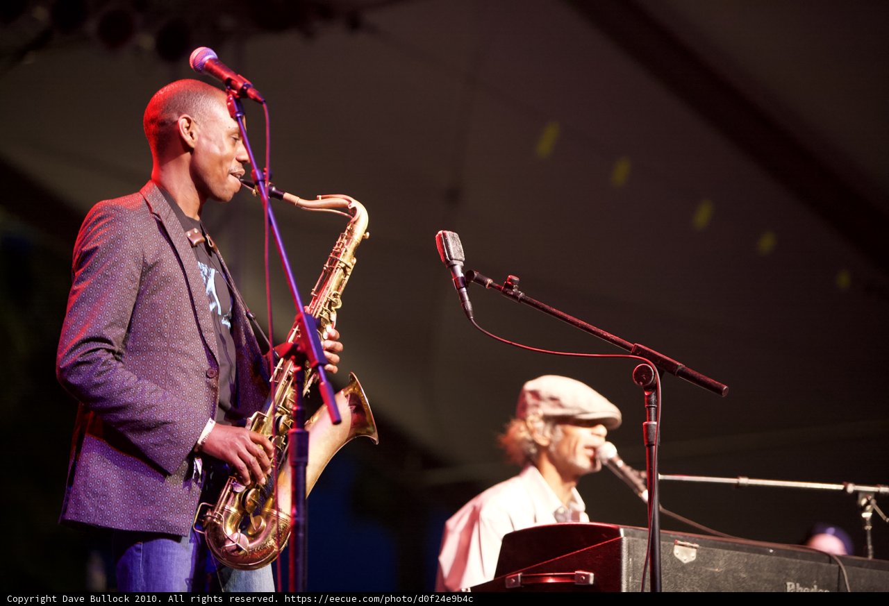 Saxophonist and Accompanist Perform for Crowds at 2010 Cochella