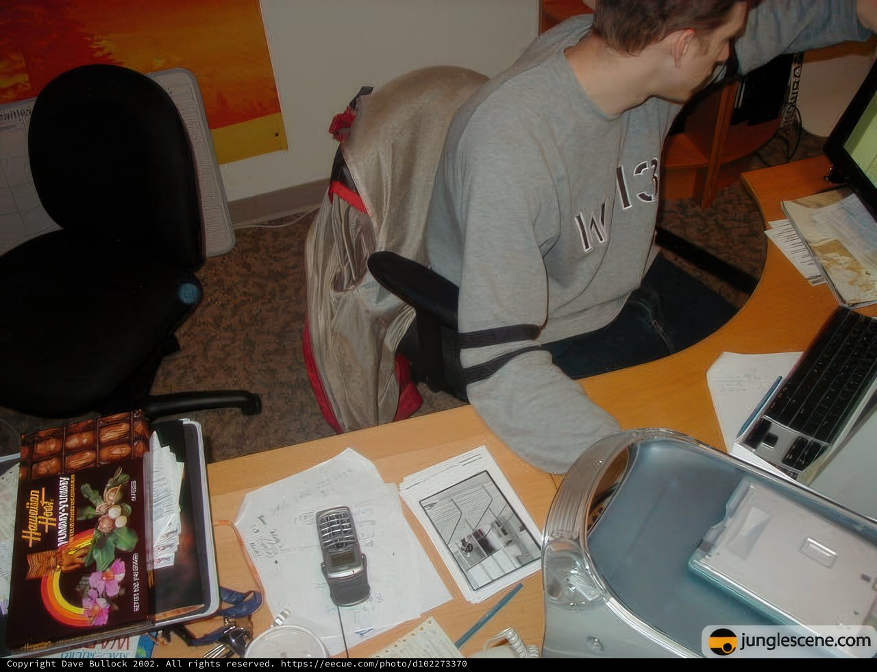 Teen Boy at His Desk