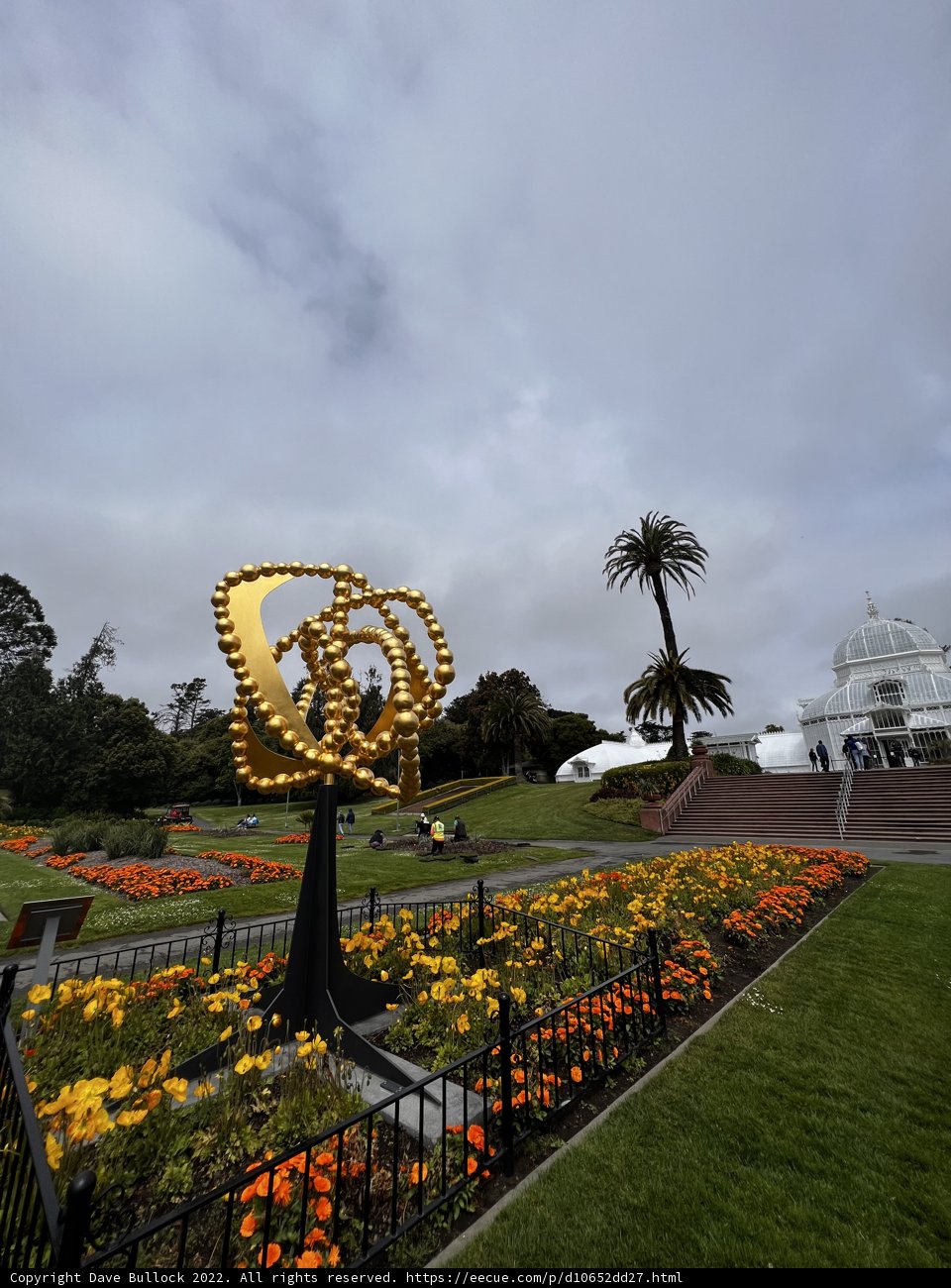 Golden Globe Sculpture in the Garden of Golden Gate Park